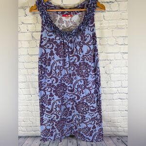 Boden Periwinkle Purple Abstract Floral Cottagecore Jersey Midi Shift Dress 8L